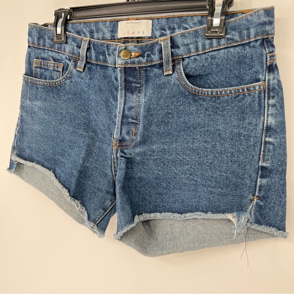 American Apparel Cutoff Jean Shorts Button‎ Front Sz 27 - Picture 2 of 12